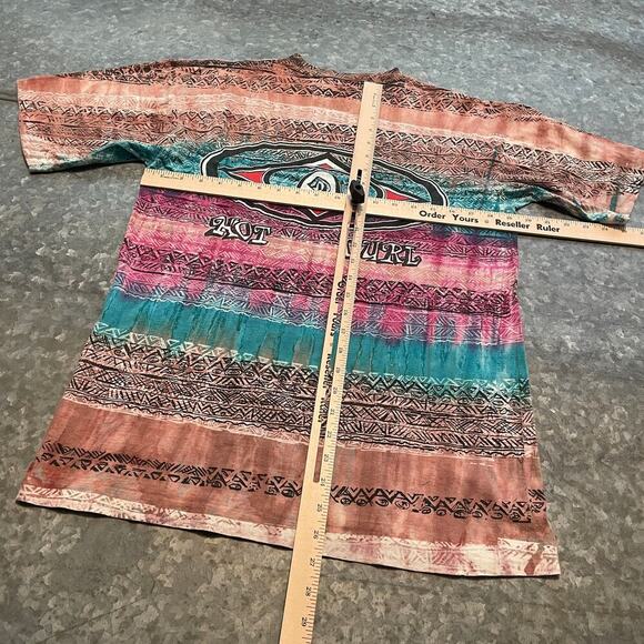 Vintage Hot Curl Surf All Over Print Single Stitch Tee Shirt Mens Medium 90s AOP - Picture 7 of 9